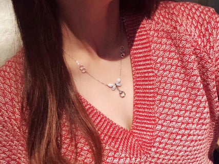 Gucci Interlocking G Butterfly Charm Chain Necklace