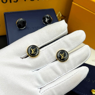 Louis Vuitton Obsidian Monogram Stud Earrings