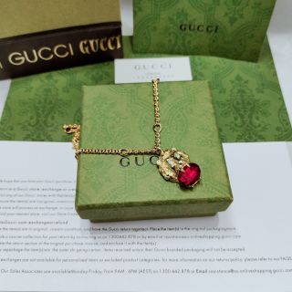 Gucci GG Gemstone Charm Pendant Necklace