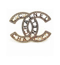 CHANEL Signature Script CC Frame Brooch