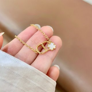 Dior Livia CD Floral Link Chain Bracelet
