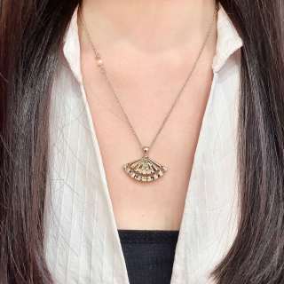 CHANEL Pearl Fan CC Charm Necklace