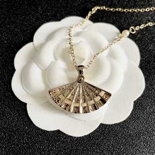 CHANEL Pearl Fan CC Charm Necklace
