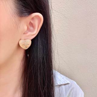 CHANEL Color Heart CC Enamel Stud Earrings