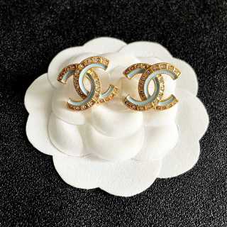 CHANEL Aurora CC Embellished Stud Earrings
