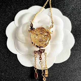 CHANEL Camellia Rainfall Pendant Necklace