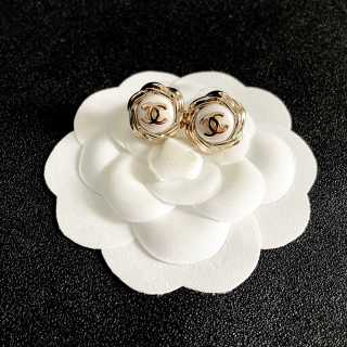 CHANEL Camellia Bloom CC Stud Earrings