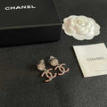 Chanel Color Crystal CC Stud Earrings – Elegant Luxury Fashion Jewelry