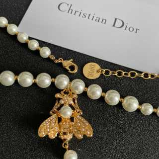 Dior Jardin Bee Pearl Pendant Necklace