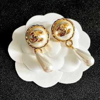 Chanel Timeless Pearl Dangle Earrings