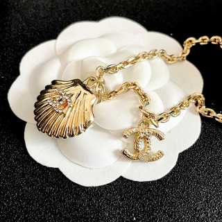 Chanel Elegant Gemstone Charm Necklace