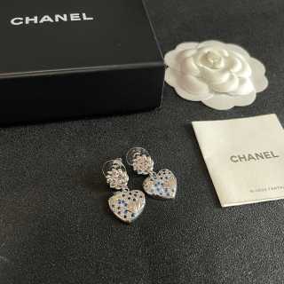 Chanel Sparkling Heart Blossom Earrings