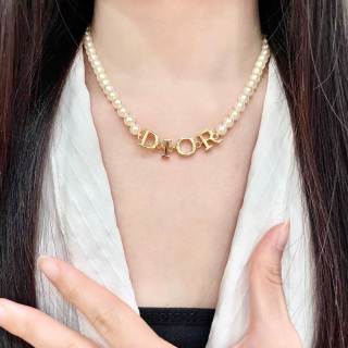 Dior Seraphina Pearl Letter Choker Necklace
