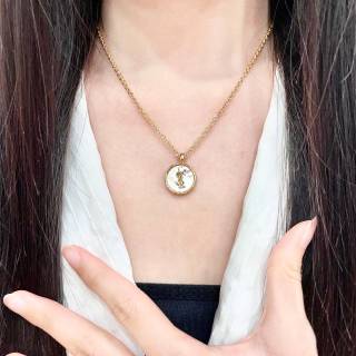 YSL Monogram Medallion Chain Necklace
