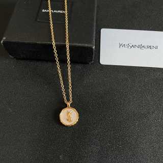 YSL Monogram Medallion Chain Necklace