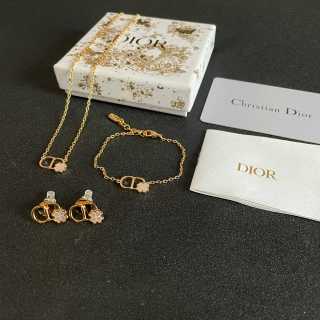 Dior Livia CD Floral Link Pendant Necklace