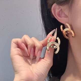 CHANEL Golden Interlace CC Statement Earrings