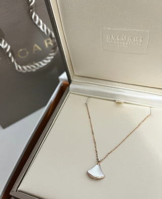 Bvlgari Rose Gold Fan Pendant Necklace – Elegant Luxury Jewelry