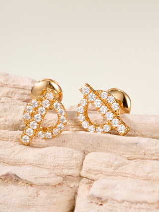 Hermès Chaine d’Ancre Pavé Diamond Stud Earrings