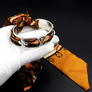 Louis Vuitton Monogram Silk Charm Cuff Bracelet