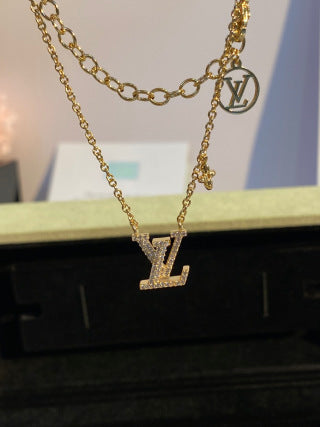 Louis Vuitton Diamond Letter Pendant Necklace
