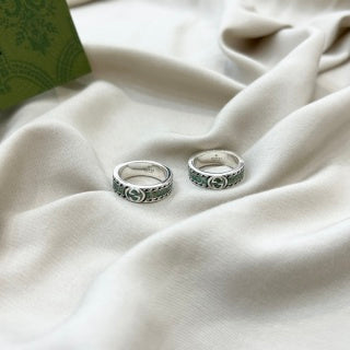 Gucci GG Crystal Stripe Silver Ring