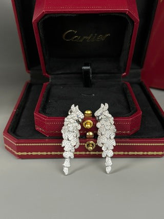 Cartier Plume Parrot Diamond Drop Earrings