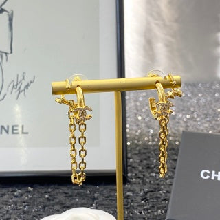 CHANEL Lavinia Chain Charm Drop Earrings