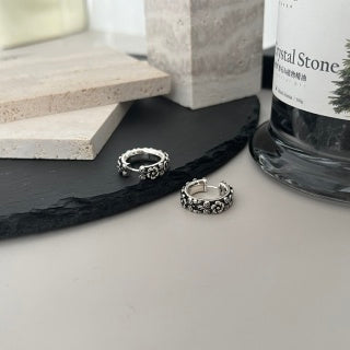 Gucci GG Vintage Engraved Hoop Stud Earrings