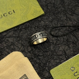 Gucci Engraved Double G Band Ring