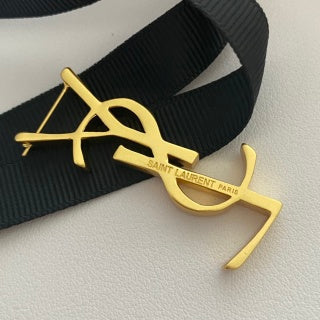 YSL Vertical Monogram Statement Earrings