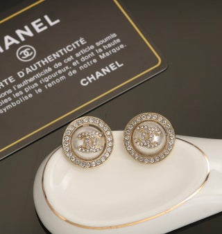 Chanel Elegant Crystal Halo CC Earrings