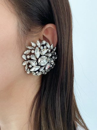 YSL Celestial Crystal Bloom Clip-On Earrings