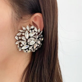 YSL Celestial Crystal Bloom Clip-On Earrings
