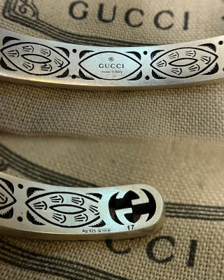 Gucci Interlocking G Black Enamel Chain Bracelet