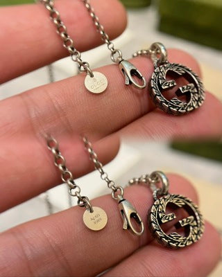 Gucci Interlocking G Double Circle Charm Necklace
