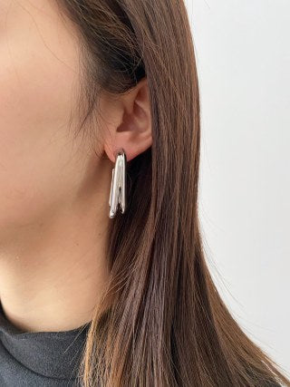 YSL Geometric Frame Hoop Earrings