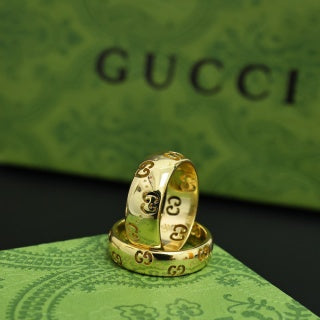 Gucci Interlocking G Engraved Wide Band Ring