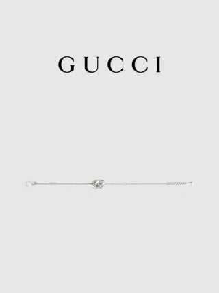 Gucci Interlocking G Crystal Link Chain Bracelet