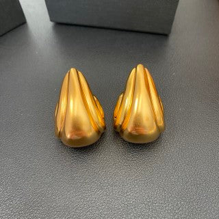 YSL Fluid Gold Teardrop Sculptural Earrings