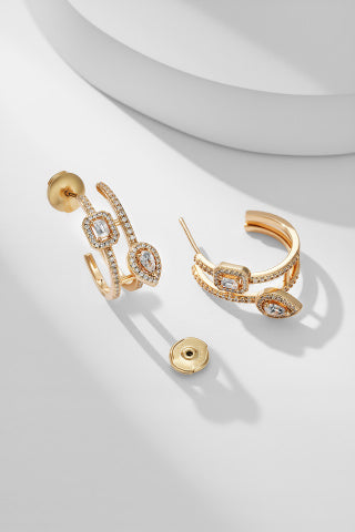 Messika Move High Jewelry Diamond Hoop Stud Earrings