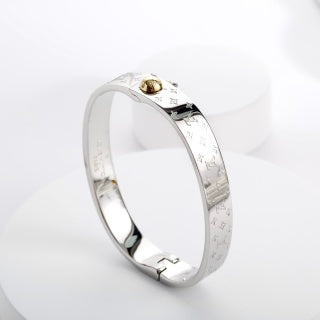Louis Vuitton Silver Monogram Cuff Bracelet
