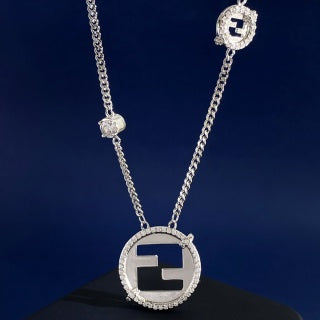 FENDI FF Halo Pendant Necklace