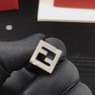 FENDI Geometric FF Square Stud Earrings