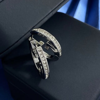 Gucci Interlocking G Pavé Hoop Earrings