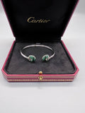 Cartier Veridia Green Accent Open Cuff Bracelet
