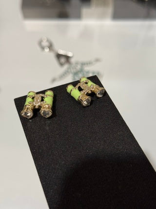 CHANEL Bamboo Garden CC Stud Earrings