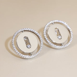 Messika Lucky Move Medallion Diamond Stud Earrings