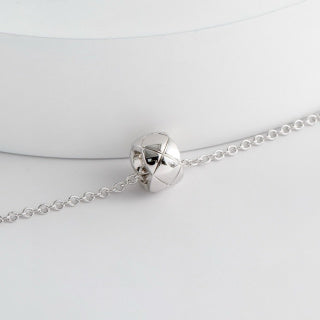 Modern Silver Orb Charm Necklace