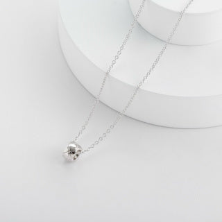 Modern Silver Orb Charm Necklace